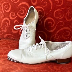 White Tap Heels lace up shoes